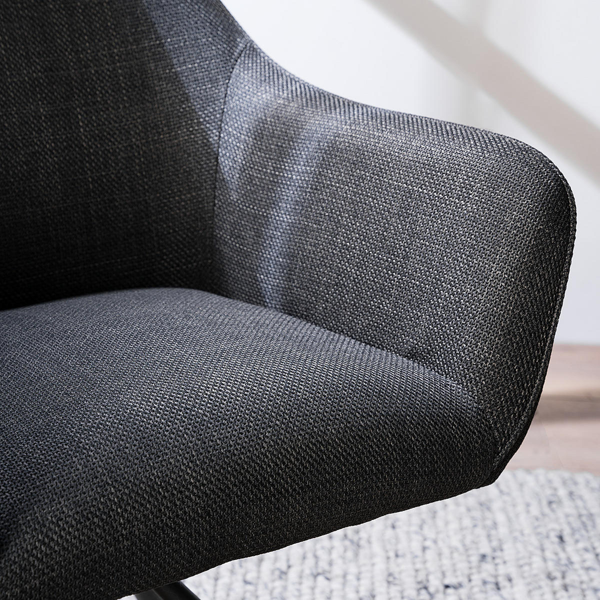 ARMLEHNENSTUHL - Drehbar - Anthrazit, Textil (63/88/62cm) - home24