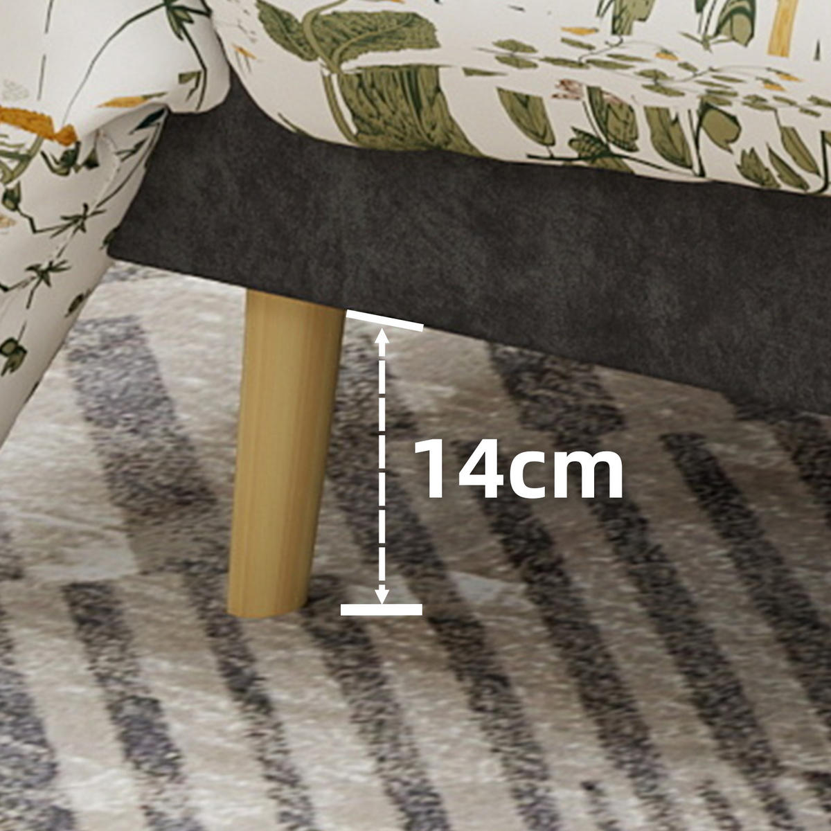 POLSTERBETT 160x200 cm Samt ohne Stauraum grau - Grau, Textil (160/200cm) - LEBENLANG