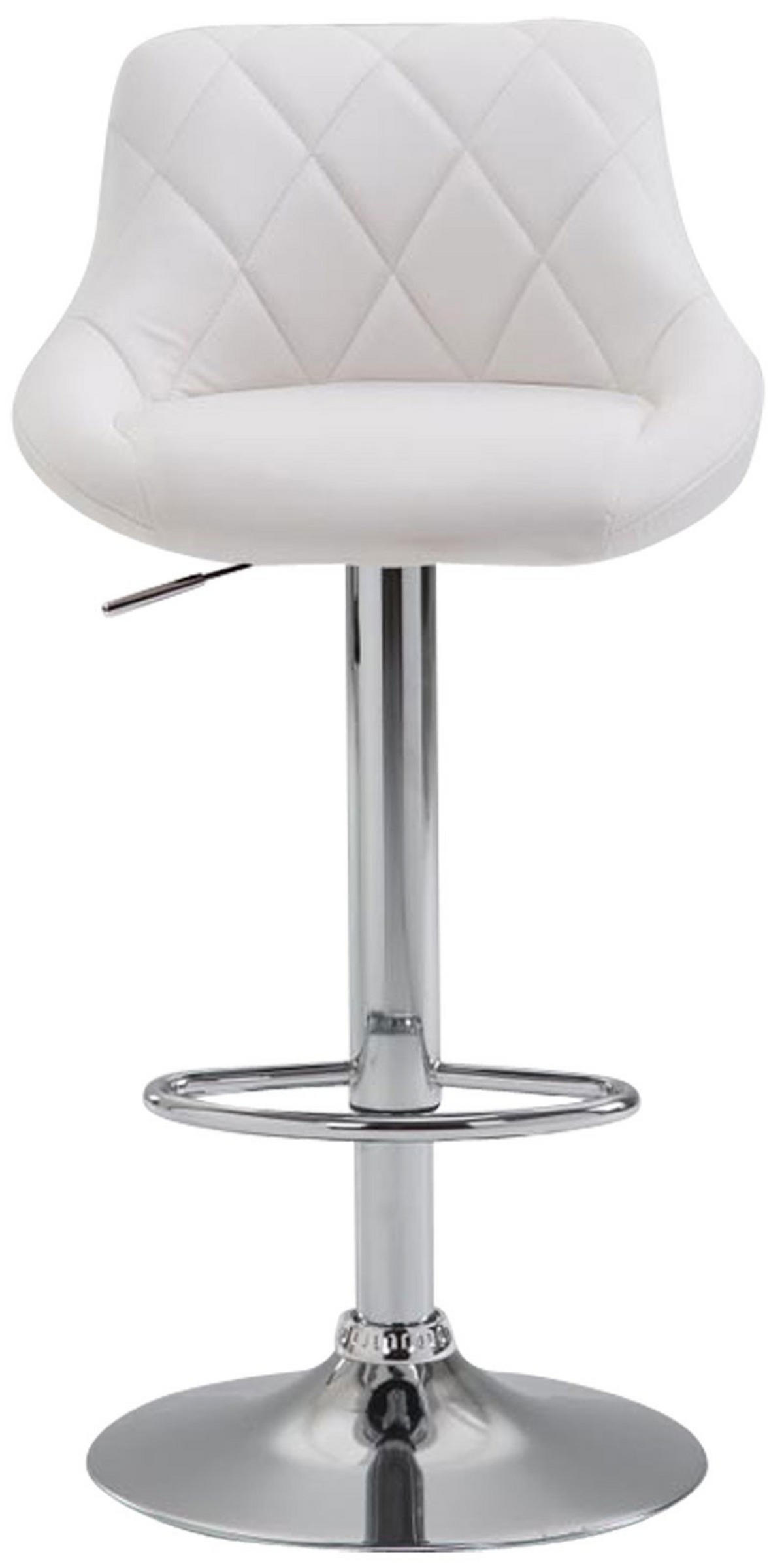 BARHOCKER Lazio 83-104x46x49 cm weiß - Weiß, Leder (46/83/49cm) - furnicato