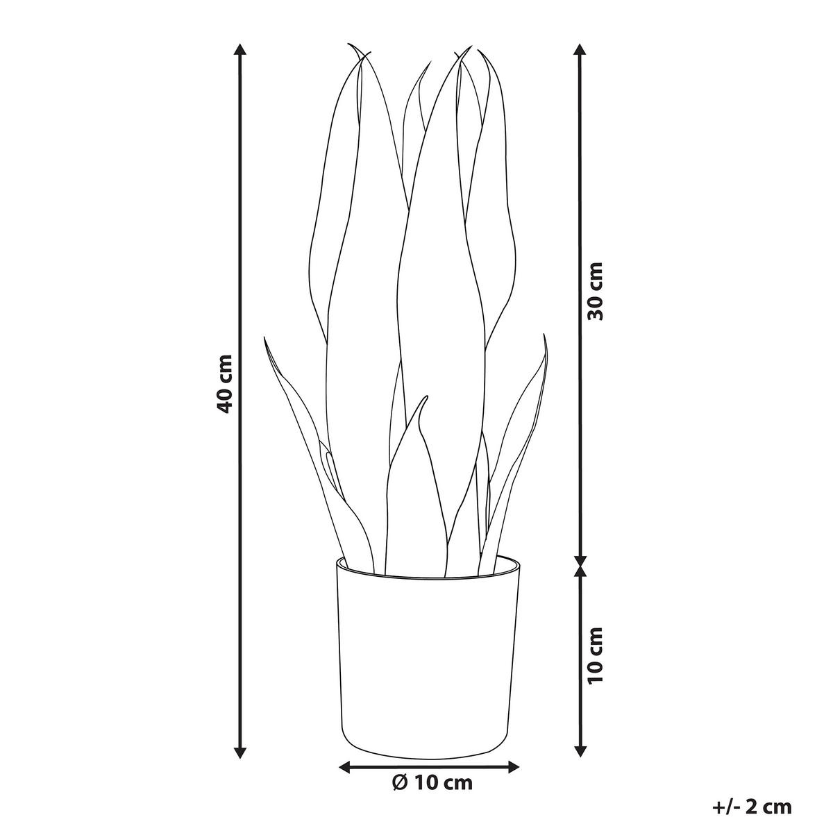 KUNSTPFLANZE im Blumentopf 40 cm Grün/Schwarz Snake Plant - Schwarz/Grün, Kunststoff (40cm) - Beliani