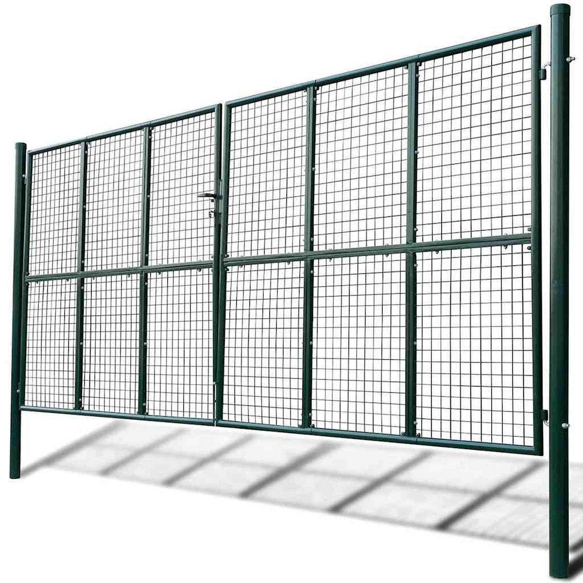 MASCHEN-GARTENTOR 400/200 Cm - Grün, Metall (250cm) - vidaXL