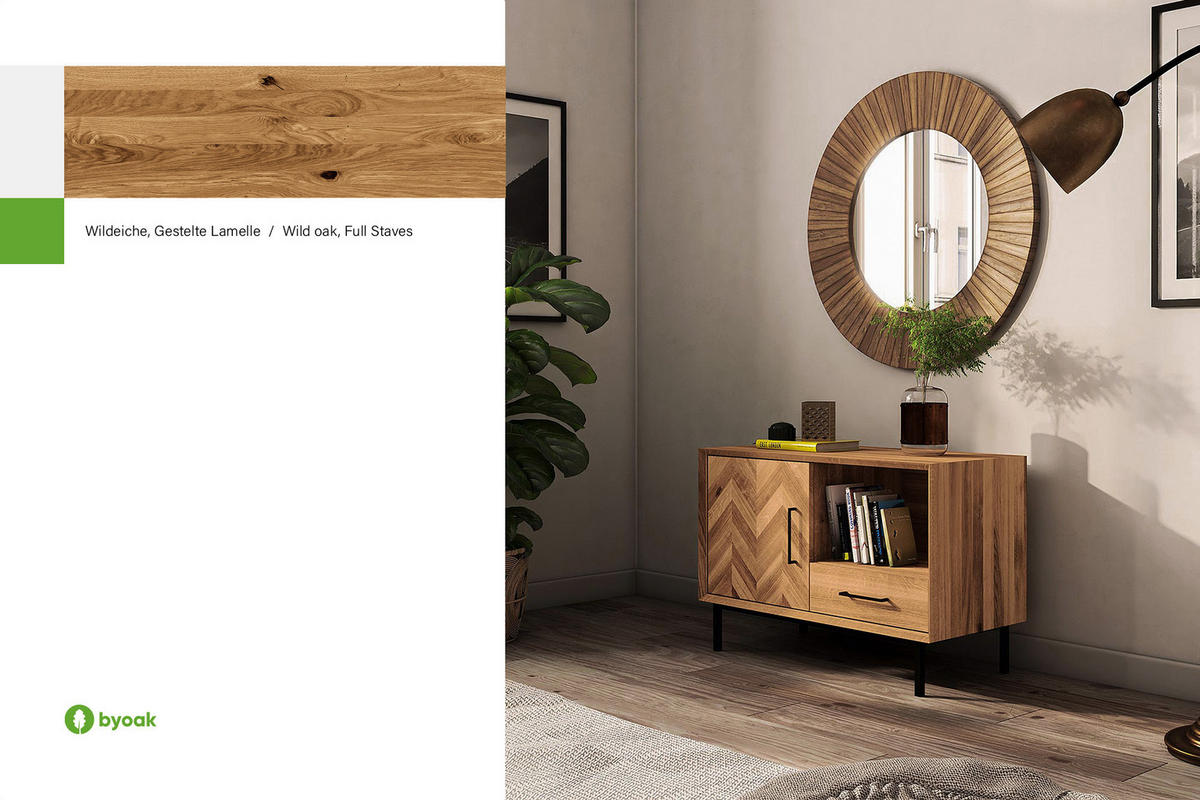 KOMMODE LEON Wildeiche - Wildeiche, Holz (97/65/45cm) - byoak