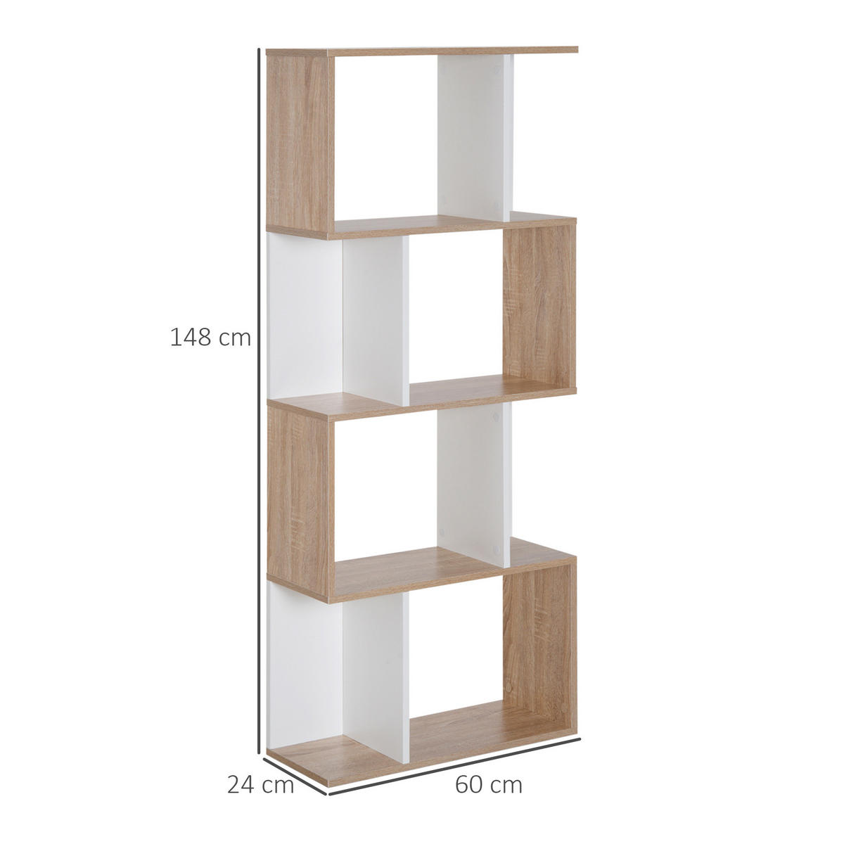 REGAL DE-15472 4 Ebenen, 60/24/148 cm Naturholz - Naturfarben, Holzwerkstoff (60/148/24cm) - ComfortXL