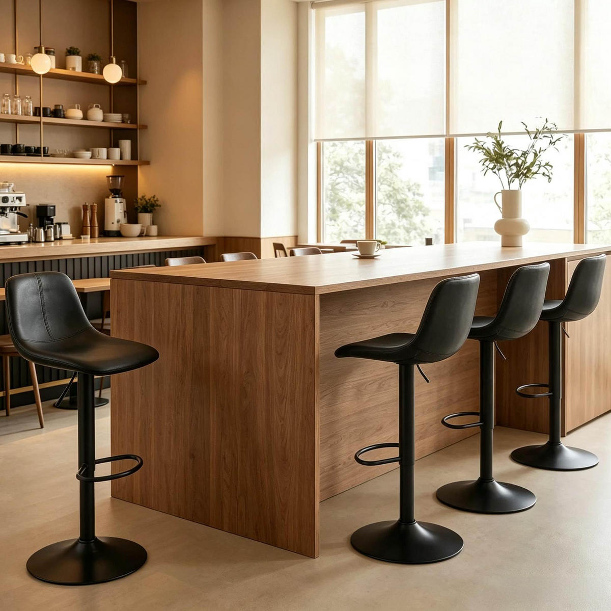 BARHOCKER 2er-Set höhenverstellbar 360° drehbar Schwarz - Schwarz, Kunststoff (44/104/37cm) - MIVRAY
