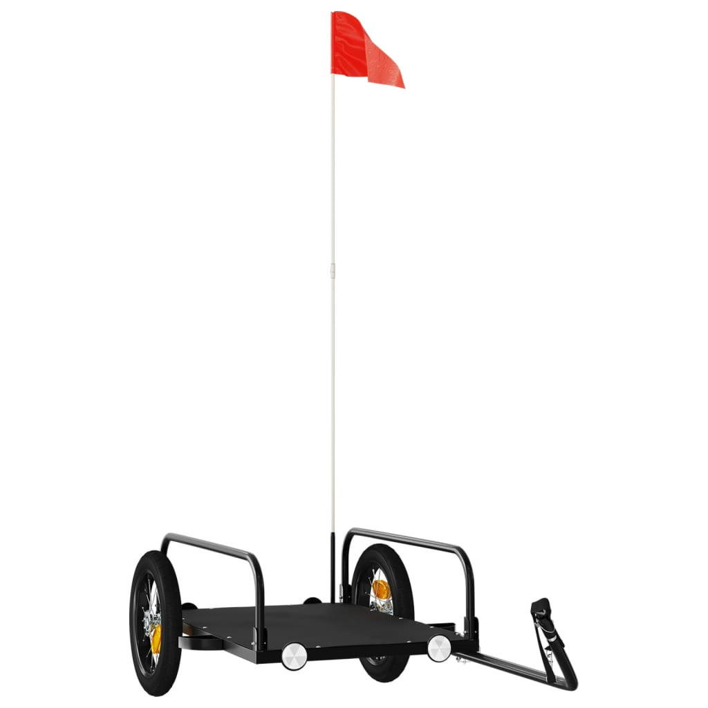 FAHRRADANHÄNGER Schwarz 122/53/31 Cm Eisen - Schwarz, Metall (53/31/122cm) - vidaXL