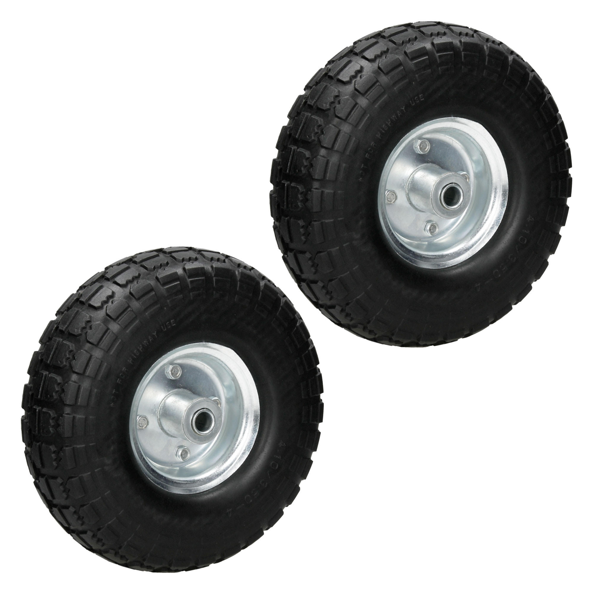 2x SCHUBKARRENRAD - Schwarz, Metall (8.5/26/26cm) - ECD-Germany