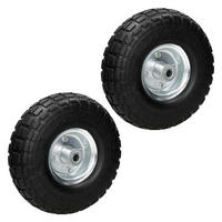 2x SCHUBKARRENRAD - Schwarz, Metall (8.5/26/26cm) - ECD-Germany