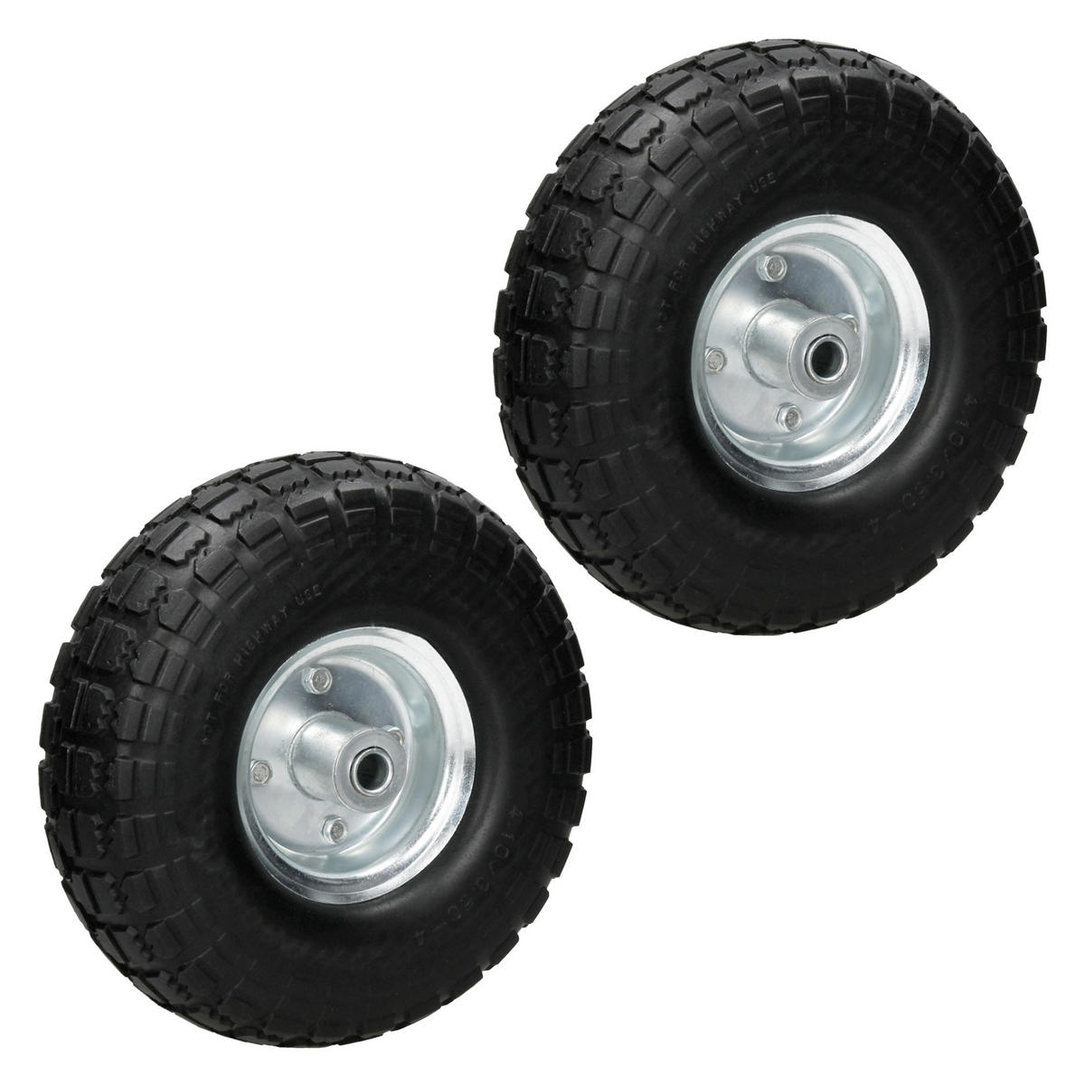 2x SCHUBKARRENRAD - Schwarz, Metall (8.5/26/26cm) - ECD-Germany