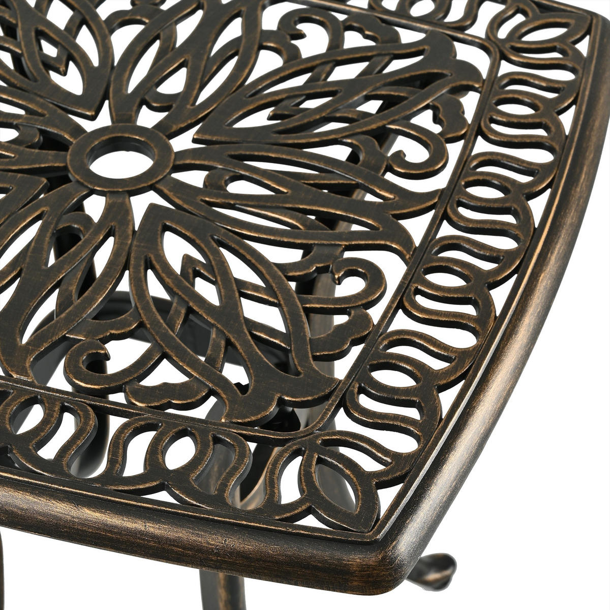 GARTENTISCH - Schwarz, Kunststoff/Metall (53/53/53cm) - Relaxdays