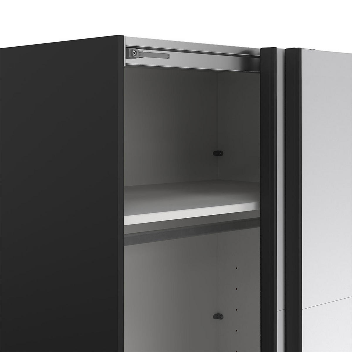 SCHIEBETÜRENSCHRANK, Catania, Schwarz, Holzwerkstoff, 179 x 67 x 221 cm - Schwarz, Holzwerkstoff (179/221/67cm) - ebuy24