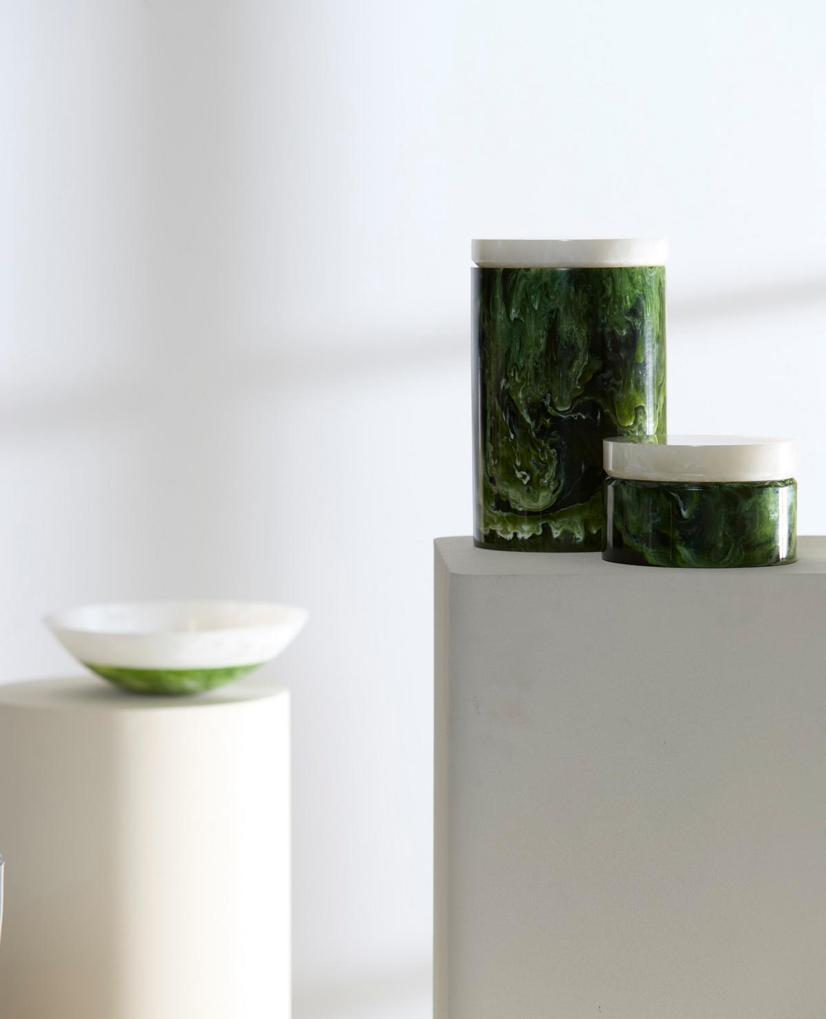 DEKO-DOSE Kelimutu Grün Ø15/9,5 cm - Grün, Kunststoff (15/9.5/15cm) - Light & Living