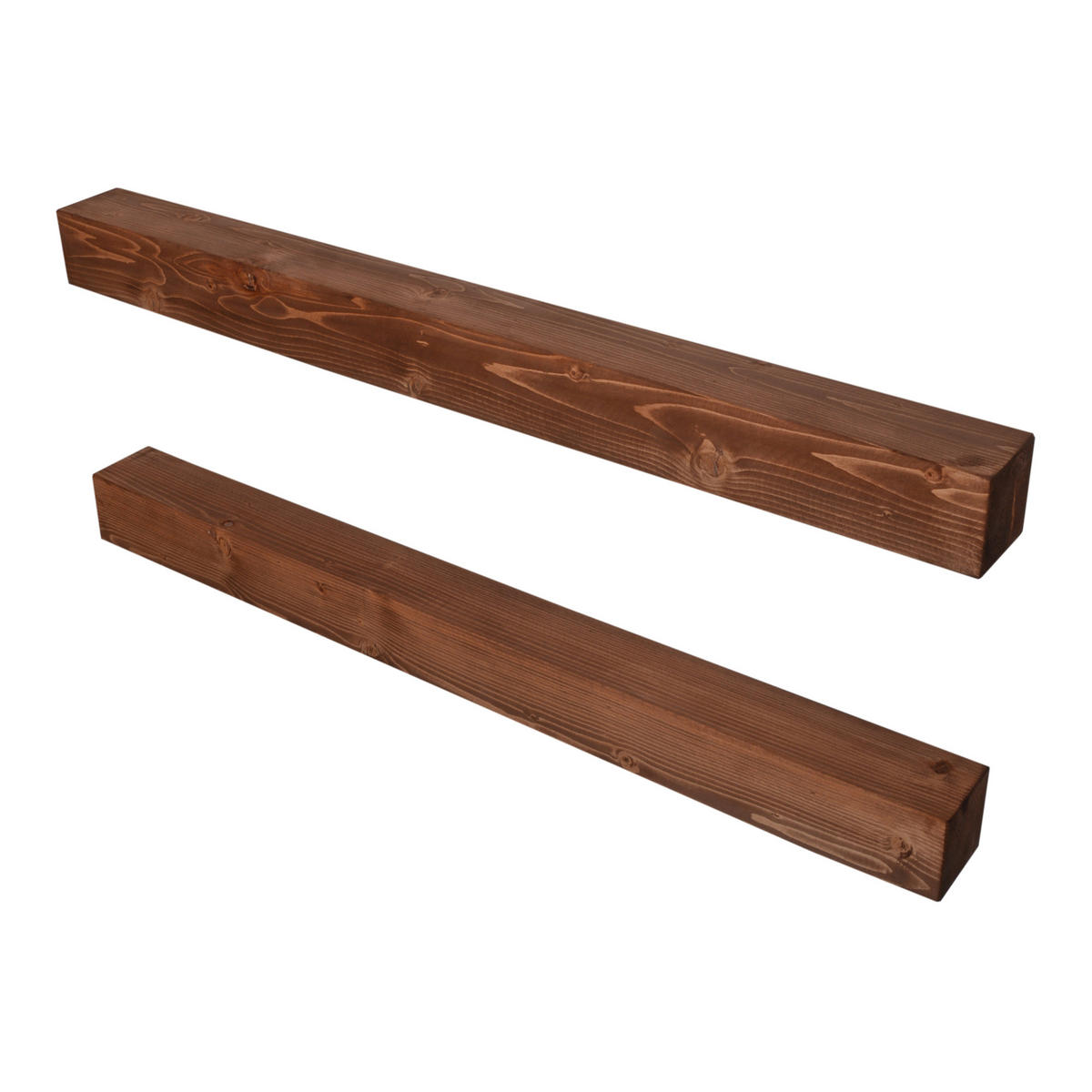 WANDREGAL-SET 2 TLG. Munkebo - Naturfarben, Holz (100/9/9cm) - [en.casa]