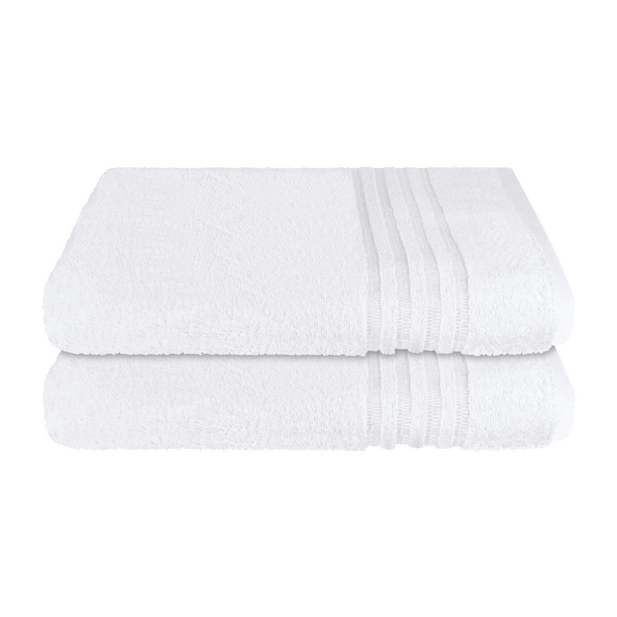 DUSCHTUCHSET Milano - 2-teilig - 70 x 140 cm - Weiß - Weiß, Textil (70/140cm) - SCHIESSER