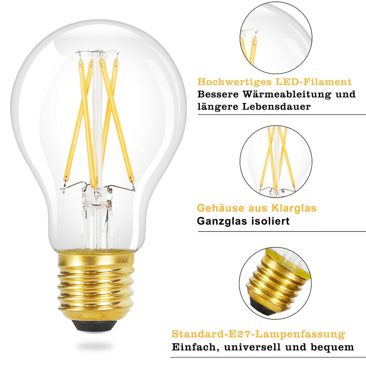 LEUCHTMITTEL Lumivortex 6/6/10.5 cm - Transparent, Glas (6/10.5cm) - ZMH