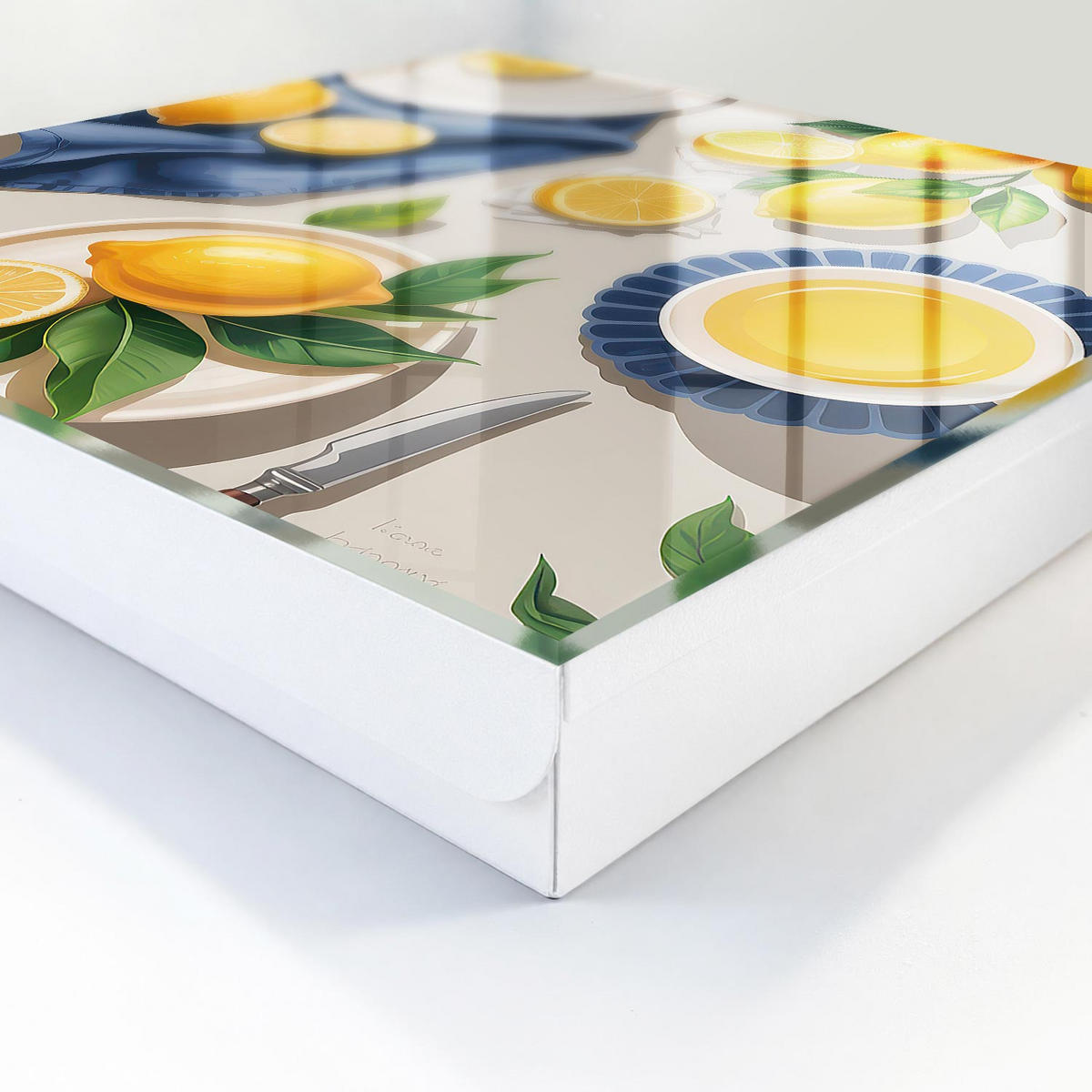 SCHLÜSSELBOX Weiß 30x30 cm – Türöffnung nach rechts - Zitronentisch - Gelb, Metall (30/30/5cm) - TULUP