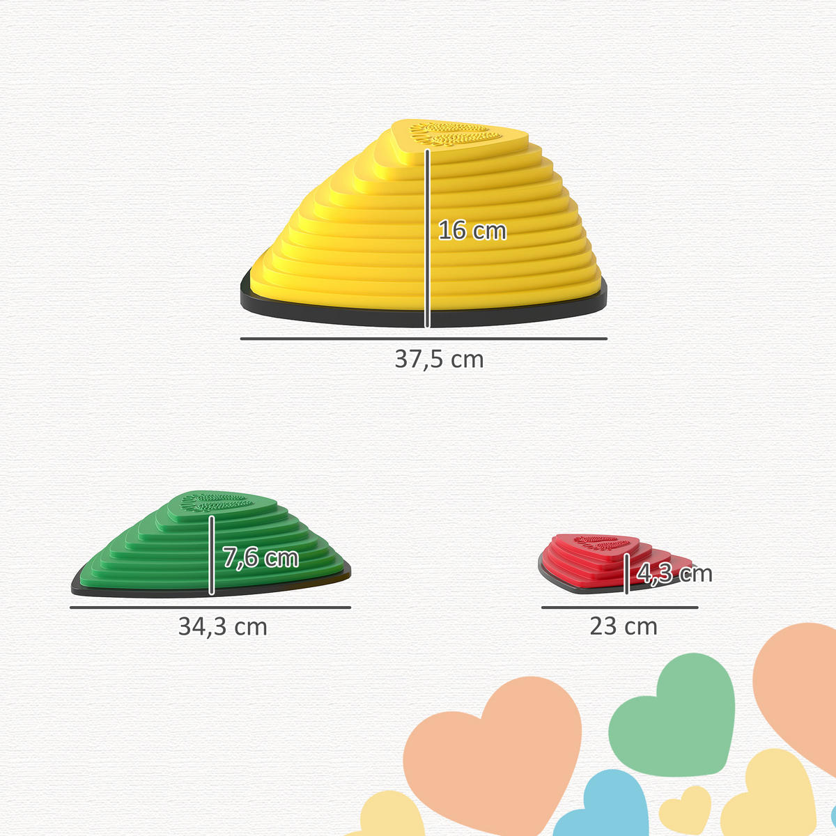 BALANCIERSTEINE 6 Stück Rutschfeste Trittsteine für Kinder 3-8 Jahren Bunt - Multicolor, Kunststoff (37.5/16/37.5cm) - AIYAPLAY