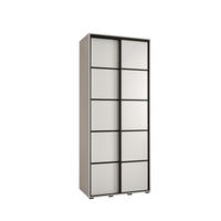 SCHWEBETÜRENSCHRANK 235,2/120/45 2-türig - Schwarz/Weiß, Holz/Metall (120/235/45cm) - Abiks Möbel