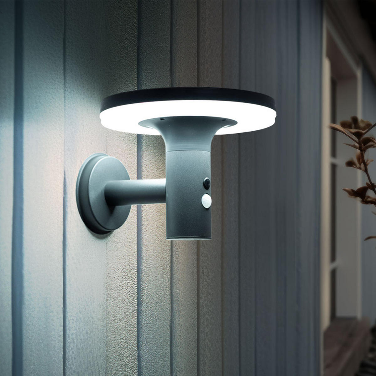 LED AUSSENLEUCHTE Solar Anthrazit 2er Set - Anthrazit, Metall (24/16/21cm)