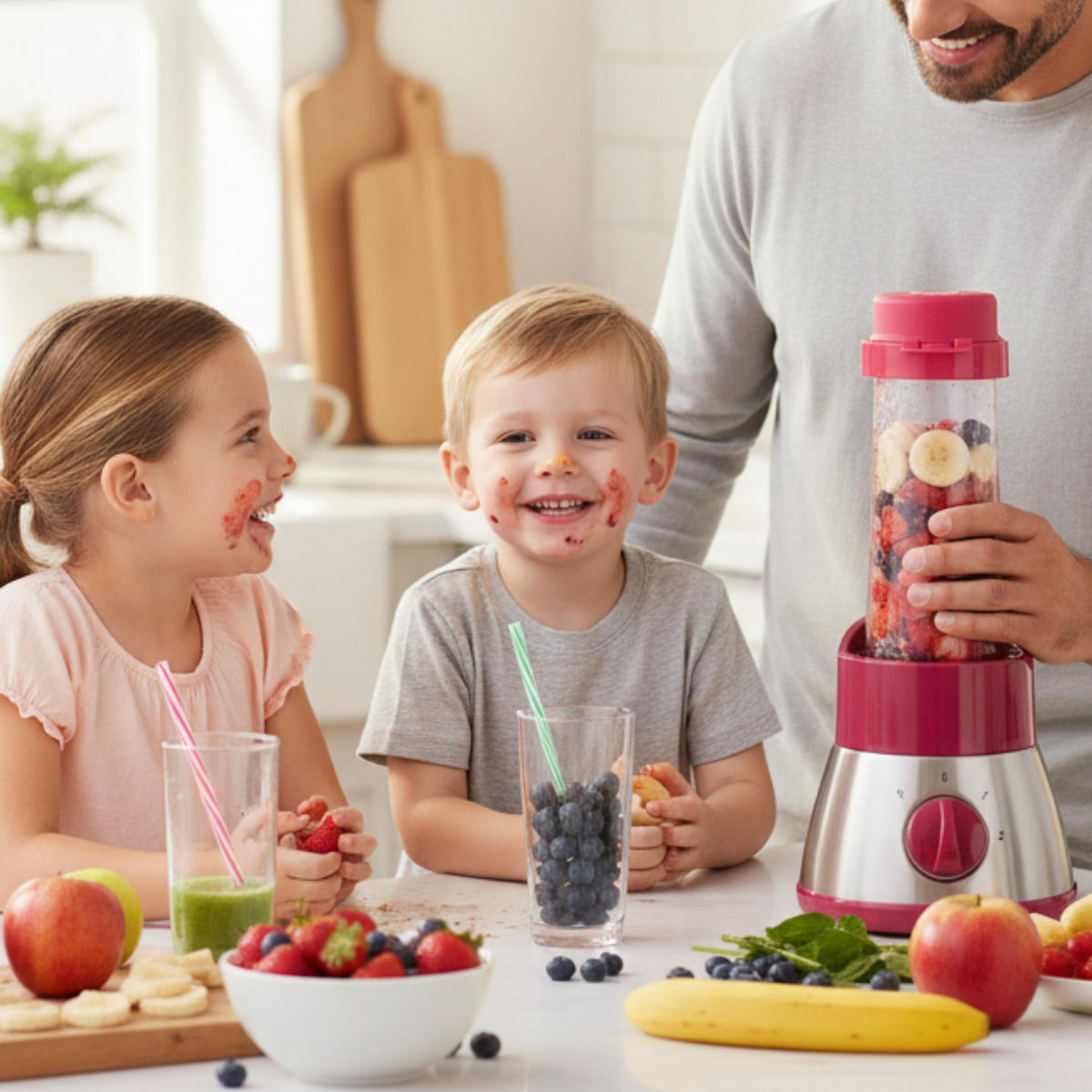 SMOOTHIE MAKER BL 7591 Pink 400W ToGo Mixer - Pink, Glas/Kunststoff (25/25/25cm) - Mia