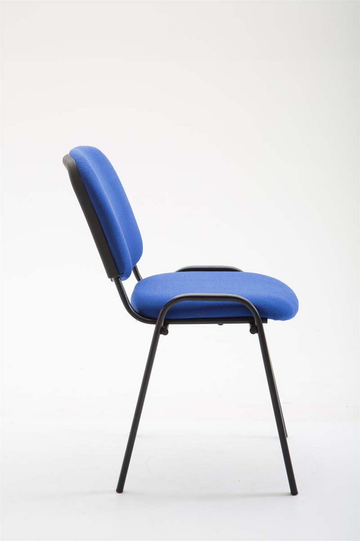 BESUCHERSTUHL Keen mit Stoffbezug, Gestell Schwarz / Bezug Blau - Blau/Schwarz, Textil/Metall (53/83/53cm) - TPFLiving