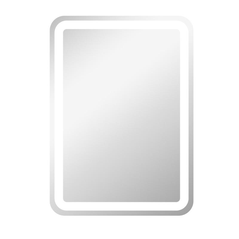 BADSPIEGEL mit Touch-Schalter, 3-farbiger LED-Beleuchtung, 70 x 50 cm - Silberfarben, Glas (70/50/4cm) - Vallsero