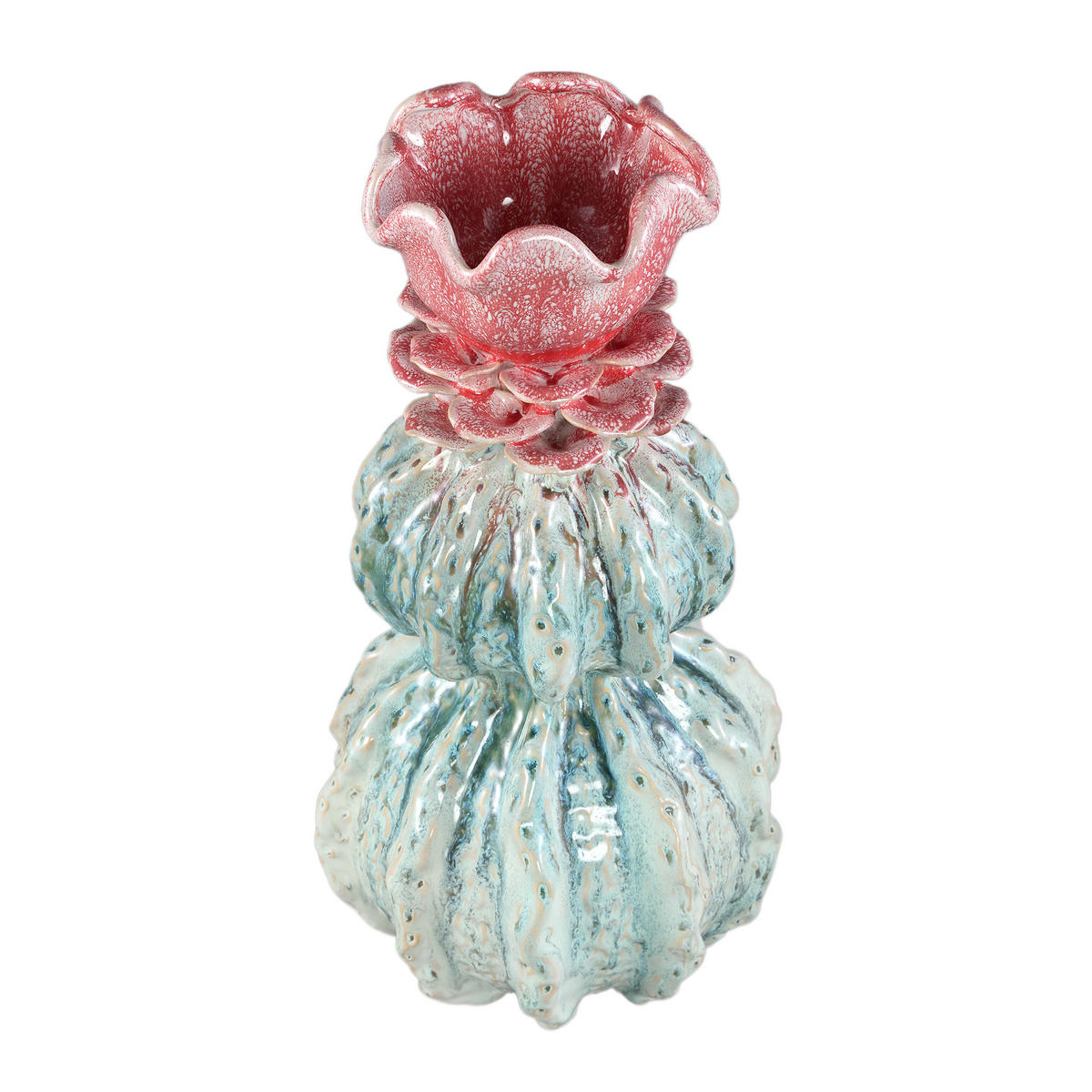 VASE Tegain Grün 21/21/42cm - Grün, Keramik (42cm) - PTMD Collection