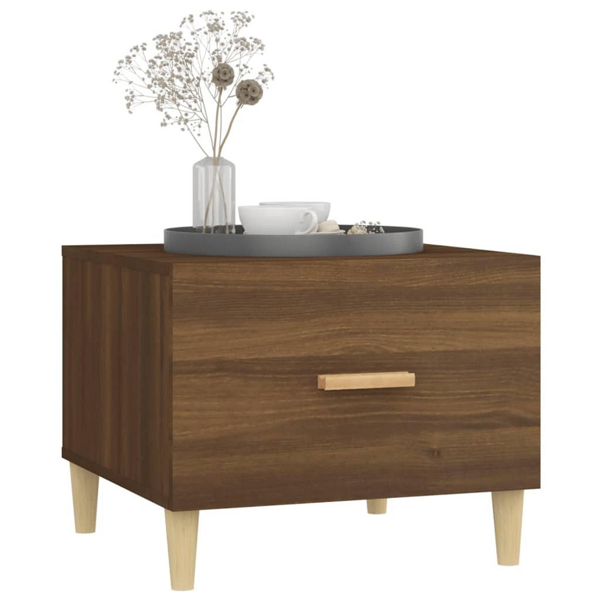 COUCHTISCHE 2 Stk. Braun Eichen-Optik 50x50x40 cm Holzwerkstoff - Braun, Holzwerkstoff (50/50/40cm) - furnicato