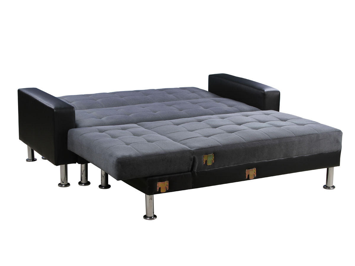 ECKSCHLAFSOFA Theo Schwarz/Grau - Grau, Textil (260/144cm) - Habitat Garten