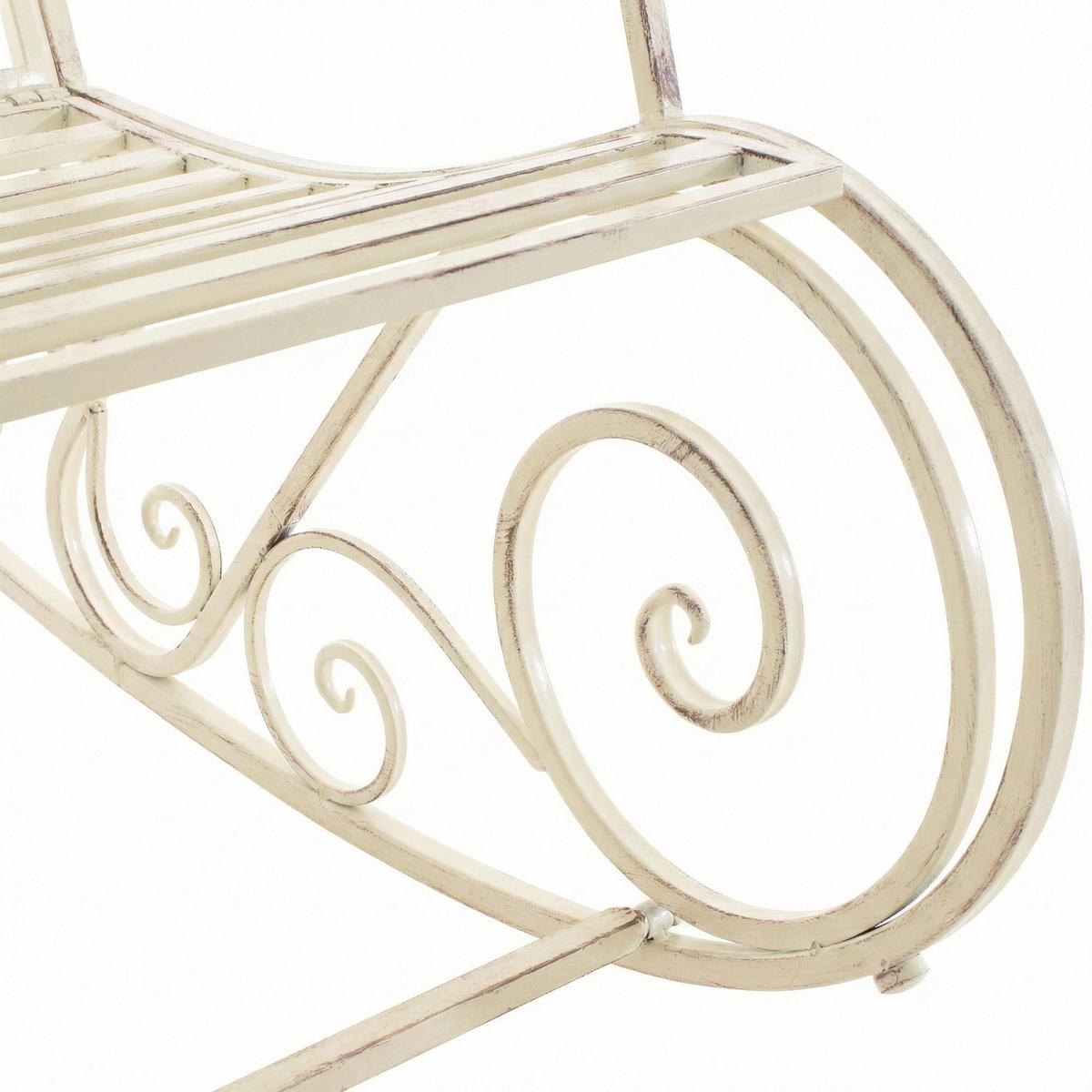 SCHAUKELSTUHL Anna Antik Outdoor 56x90x94cm Metall Antik-Creme Gartenstuhl - Creme, Metall (56/94/90cm) - DELUKE