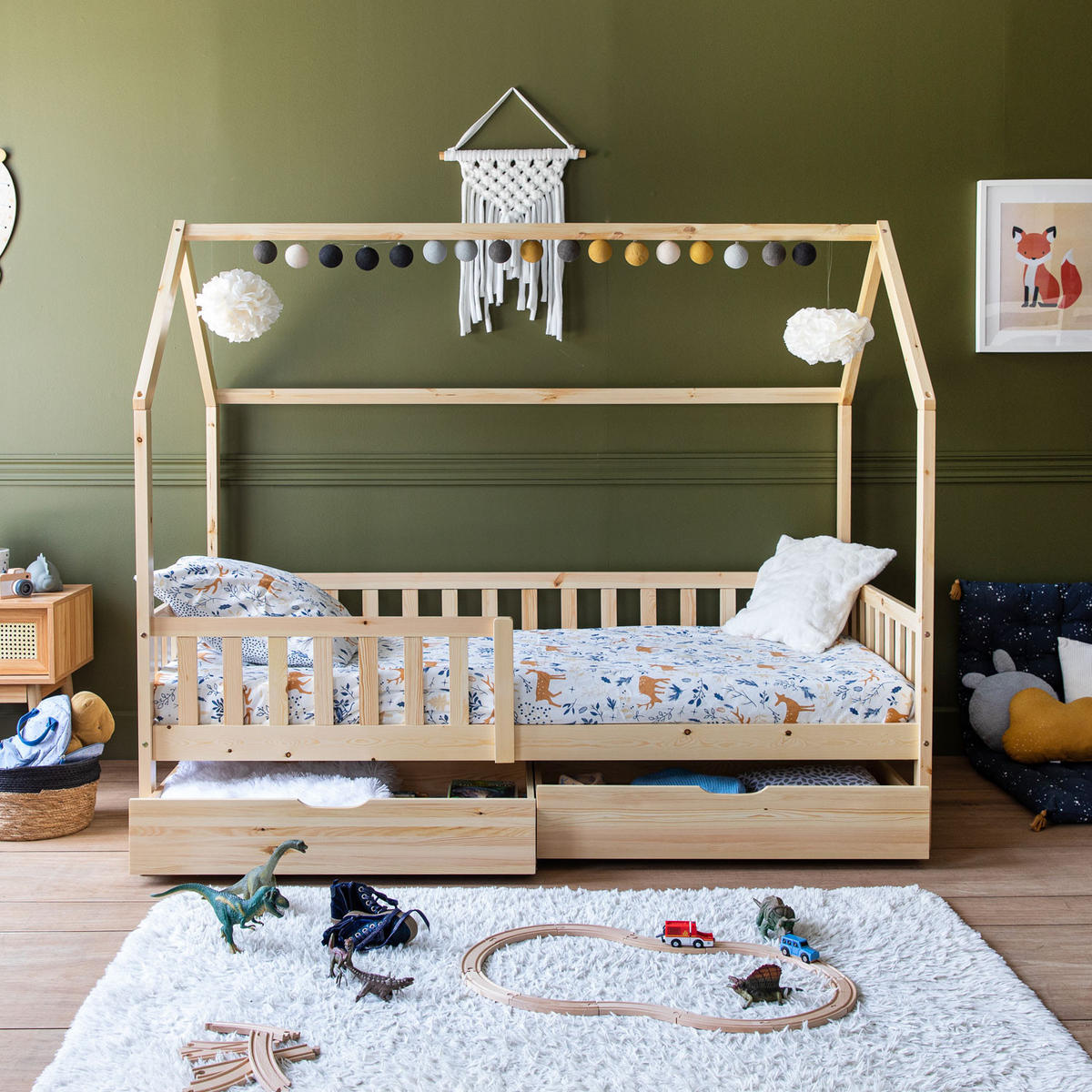 KINDERBETT Marceau 190/90 cm - Braun, Holz - Happy Garden