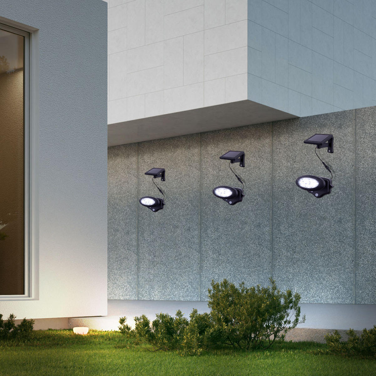 LED STRAHLER Solar Anthrazit Kunststoff - Anthrazit, Kunststoff (17/17/11.3cm) - Globo Lighting