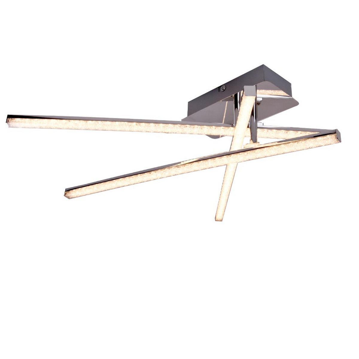 LED DECKENLEUCHTE Stahl Kristall Grau - Grau, Metall (77/51/13cm)