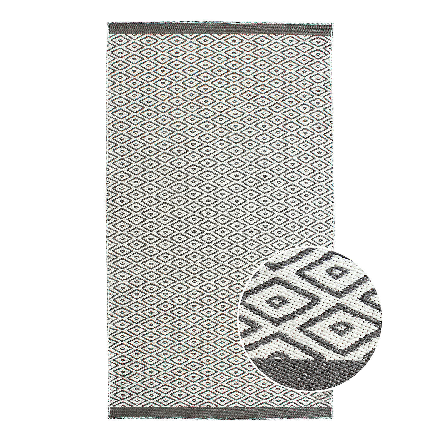 IN-/OUTDOORTEPPICH - Kunstfaser - Elfenbein / Grau - Grau, Textil (160/230cm) - home24