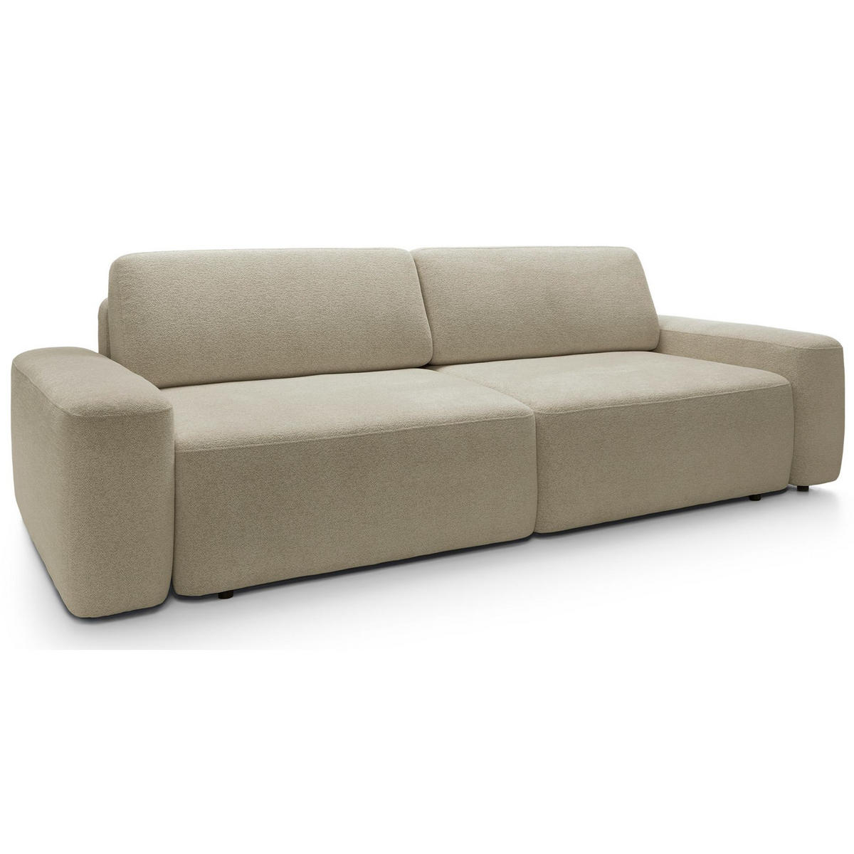 3-SITZER SOFA Baleo Beige Chenille-Bezug - Beige/Schwarz, Kunststoff/Textil (257/82/105cm) - Selsey