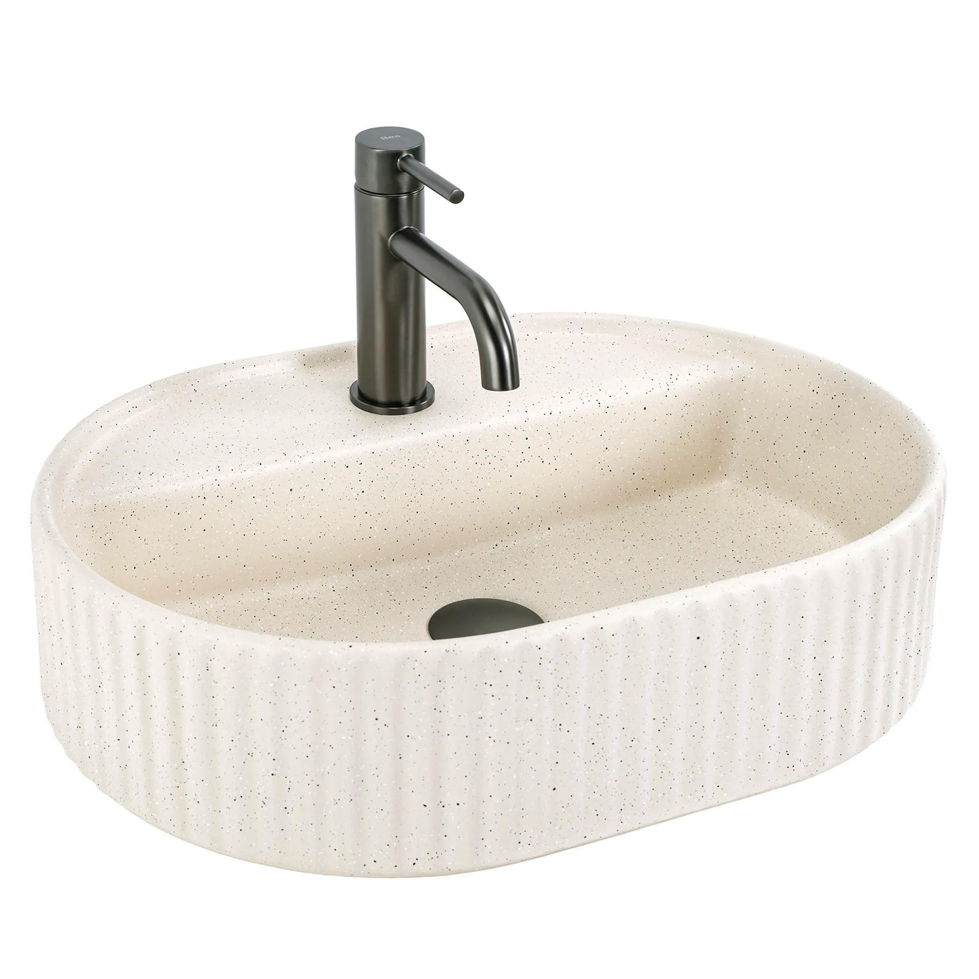 AUFSATZWASCHBECKEN Rea Marcela 50 Vanilla - Beige, Keramik (35.5/13.5/50cm) - REA