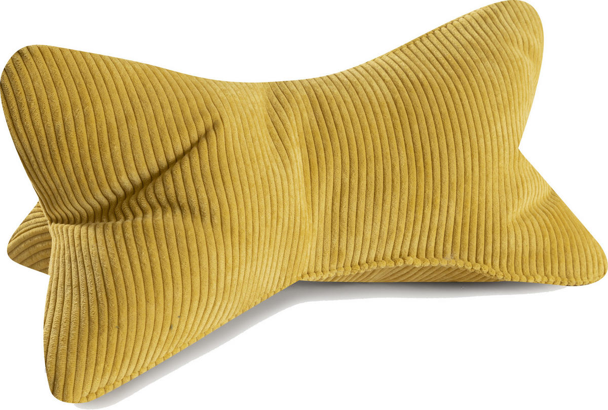 KISSEN Leseknochen Selma - Gelb, Textil (22/42cm) - Bonvionn