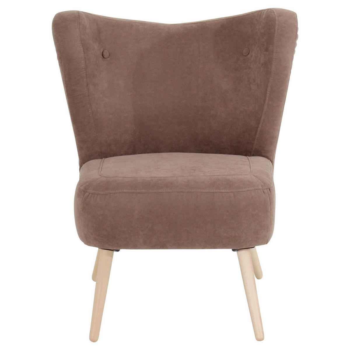 SESSEL Kathy Bezug Veloursstoff Buche natur / sahara - Beige, Kunststoff (70/86/69cm) - 58aufmkessel