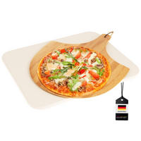 PIZZASTEIN 2er-Set, inkl. Pizzaheber - Naturfarben, Naturmaterialien (30/1/37.5cm) - bremermann