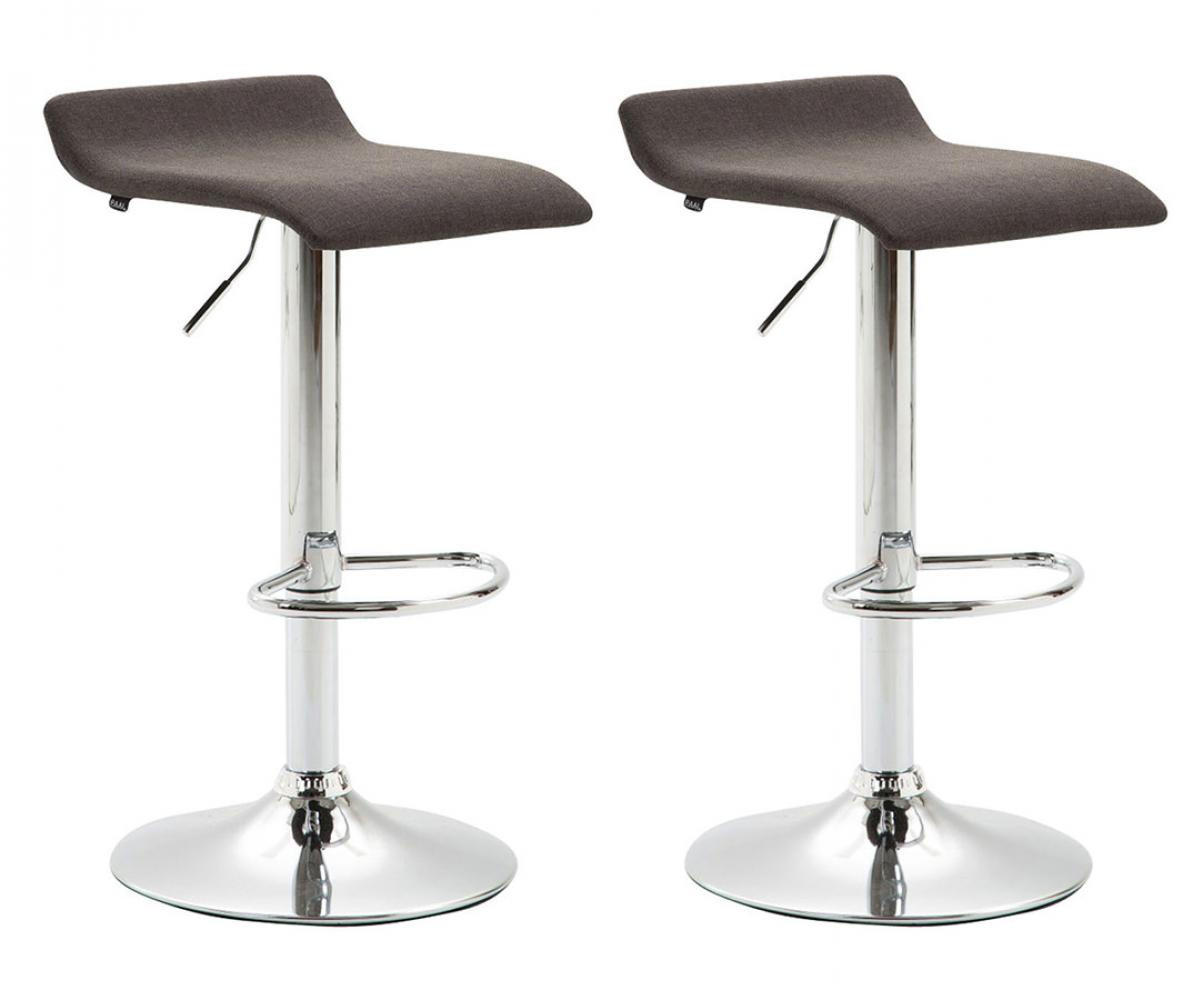 BARHOCKER 2er Set Stoff Dunkelgrau - Chromfarben/Dunkelgrau, Textil/Metall (36/63/39cm) - CLP