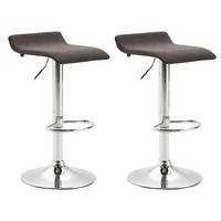 BARHOCKER 2er Set Stoff Dunkelgrau - Chromfarben/Dunkelgrau, Textil/Metall (36/63/39cm) - CLP