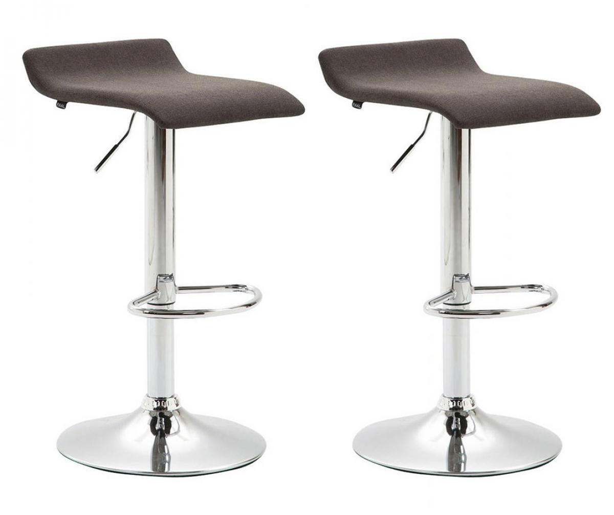 BARHOCKER 2er Set Stoff Dunkelgrau - Chromfarben/Dunkelgrau, Textil/Metall (36/63/39cm) - CLP