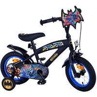 KINDERFAHRRAD DC Batman - Jungen - 12 Zoll - Rücktritt + Handbremse- Schwarz - Schwarz, Metall (42cm) - TPFSports