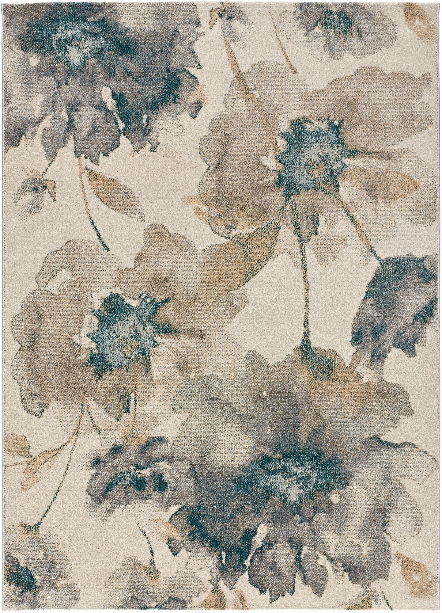 Atticgo Webteppich Beige, Grau, Blau 80x150 cm