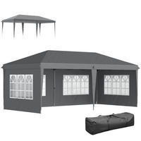 PAVILLON DE-13986 3/6 m, 3 Seiten abnehmbar Grau - Grau, Textil (295/270/585cm) - ComfortXL