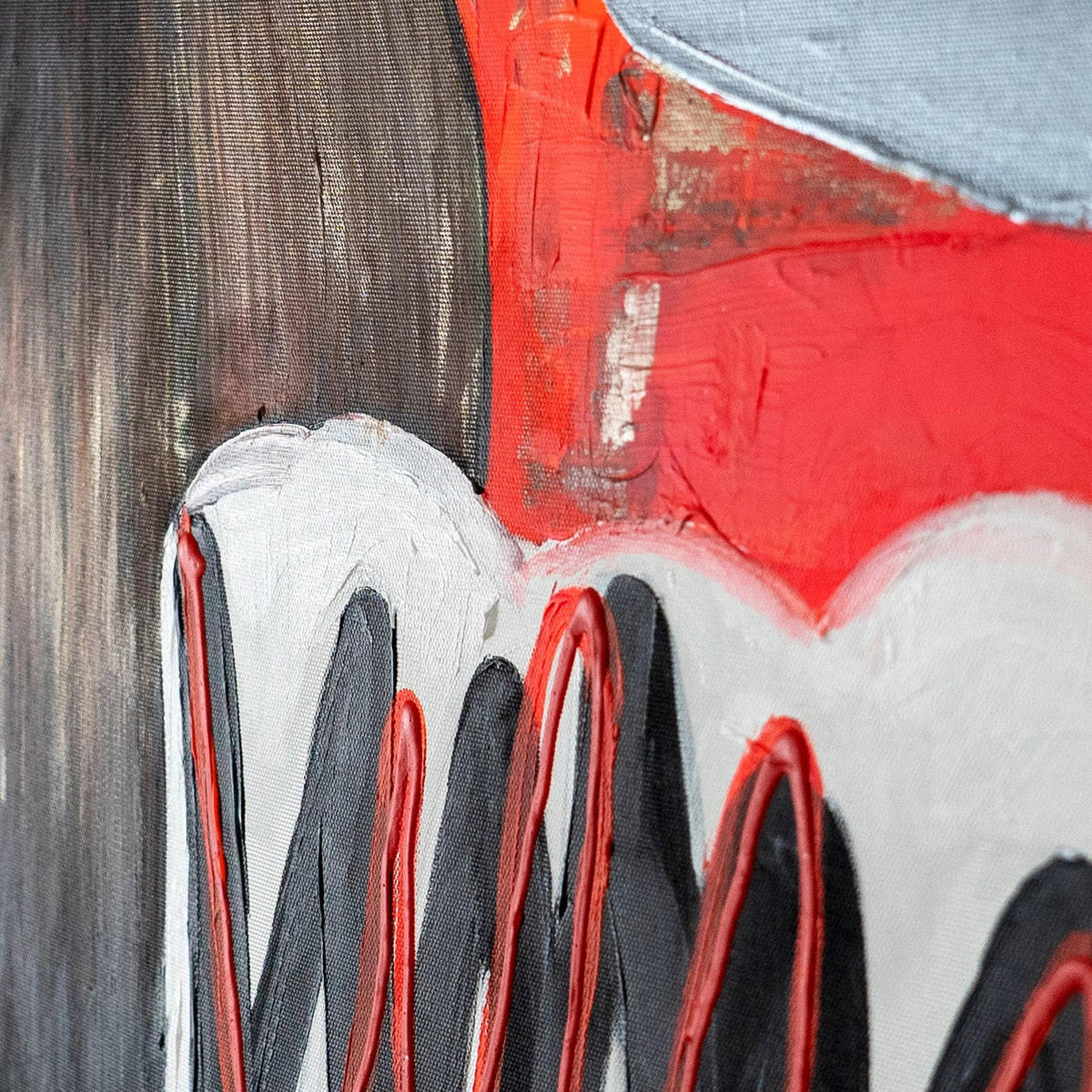 GEMÄLDE Abstrakte Emotion Schattenfugenrahmen Weiß 120x80 cm - Weiß, Holz (120/80cm) - YS-art gallery
