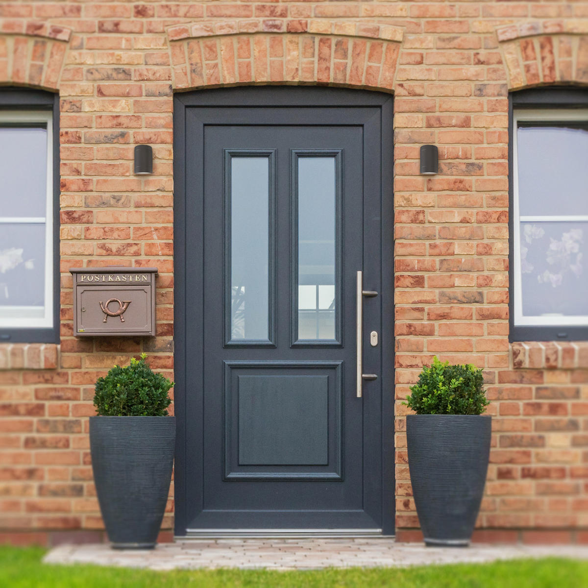 AUSSENLEUCHTE Lusiwa - Anthrazit, Metall (9.6/9.6/6.5cm) - Paco Home