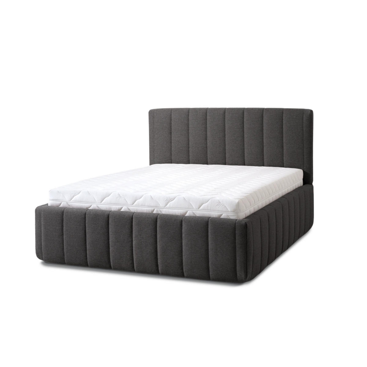 POLSTERBETT Calma Grande 180x200 in Siena Dark Gray - Dunkelgrau, Holz (180/200cm) - Letti Moderni