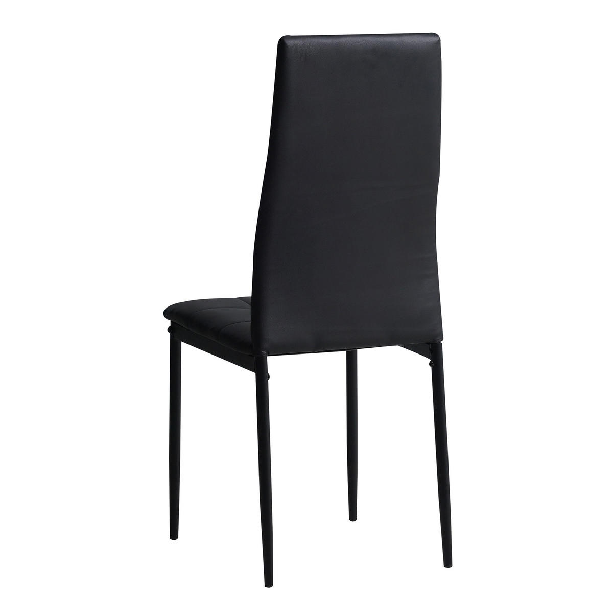STUHL RIMINI Lederimitat Metallbeine 4er Set Schwarz - Schwarz, Kunststoff/Metall (41/97/38cm) - Albatros