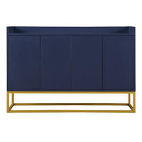 KÜCHENBUFFET mit LED-Beleuchtung und verstellbaren Einlegeböden, 120 x 30 x 80 cm, Dunkelblau, Spanplatte - Dunkelblau, Holzwerkstoff (120/80/30cm) - SONNENH