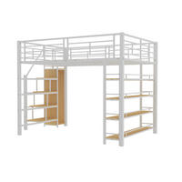 HOCHBETT 140x200 cm Treppe Schrank weiß - Weiß, Metall (140/200cm) - LEBENLANG